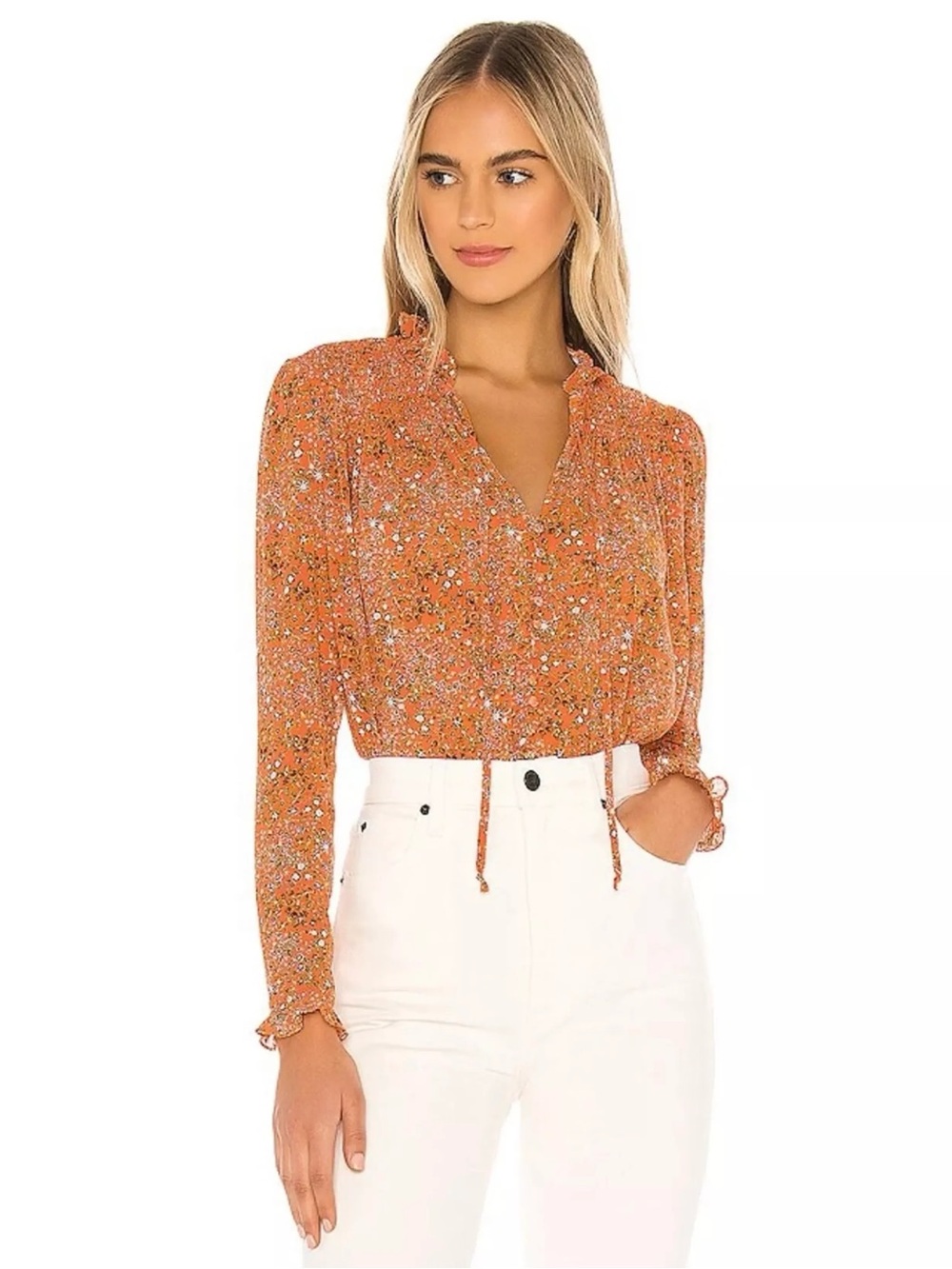 Free people sheer floral blouse